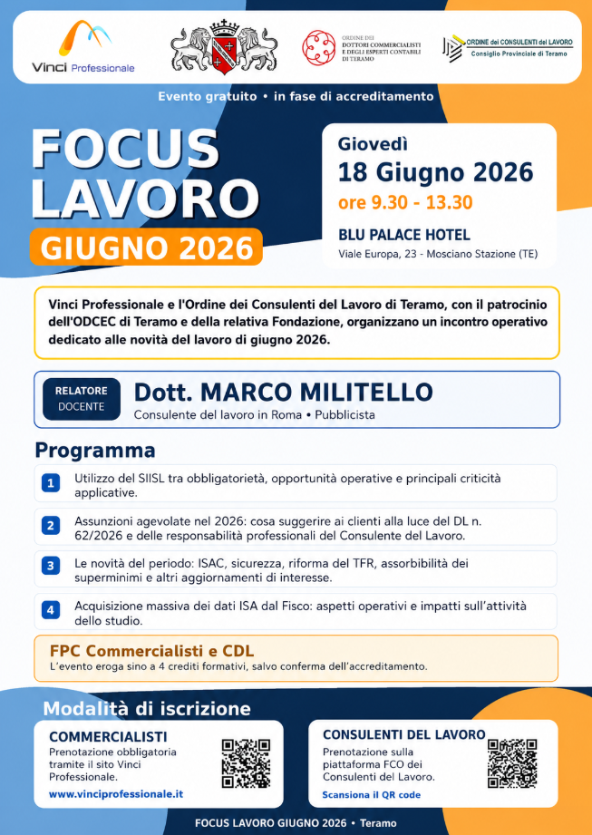 FOCUS LAVORO GIUGNO 2026